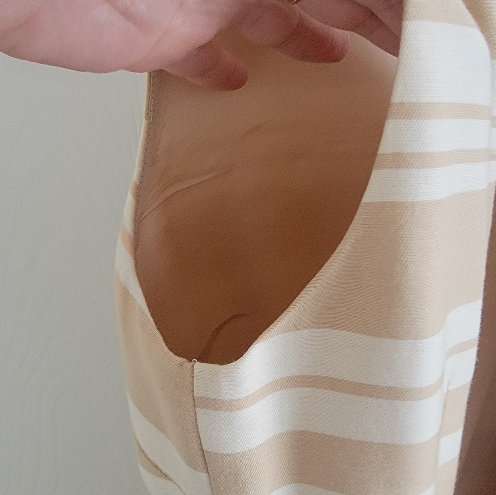 Banana Republic Tan and Cream Striped Boatneck Shift Dress, Size 2 - Picture 10 of 16